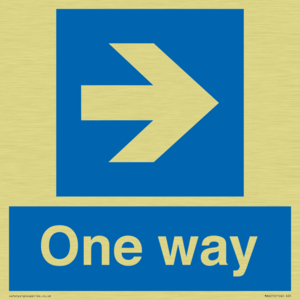One way with right directional arrow